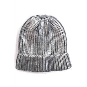 NEW SANTE GRACE women's metallic beanie in silver